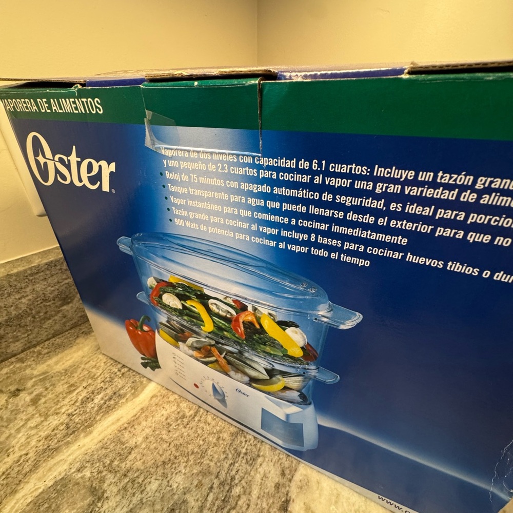 Oster Multi-Tier Blue Food Steamer